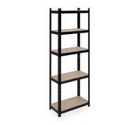 Shein Relaxdays Prateleira metal 180 x 60 x 30 cm resistente a 500 kg 5 bordas cargas pesadas porão oficina aço preto