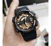 Shein Reloj analógico-digital para hombres AEQ-110BW-9A | Resistente al agua 100M | Múltiples alarmas | Cronómetro de 100 segundos | Temporizador de cuenta