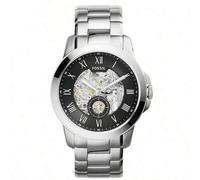 Shein Reloj automático mecánico de acero inoxidable para hombre Fossil con tres manecillas, caja de acero inoxidable y cristal resistente a los arañazos ME3