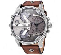 Shein Reloj cronógrafo DIESEL Mr. Daddy 2.0 para hombres - Correa de cuero marrón, esfera de color gris oscuro | Reloj multifunción deportivo con caracterís