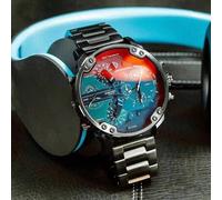 Shein Reloj cronógrafo DIESEL Mr. Daddy 2.0 para hombres - Esfera degradada negra con correa de acero inoxidable PVD negro | Reloj deportivo de lujo multifu
