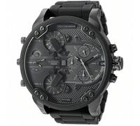 Shein Reloj cronógrafo DIESEL Mr. Daddy 2.0 para hombres - Esfera negra con correa de acero inoxidable y silicona PVD negro | Reloj deportivo multifunción c