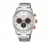 Shein Reloj cronógrafo solar para hombre Seiko Spirit SBPY093G - Esfera plateada panda de acero inoxidable