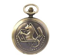Shein Reloj de bolsillo con cadena de Fullmetal Alchemist, cuarzo vintage, Edward Elric, reloj de bolsillo de anime, accesorio de cosplay