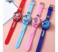 Shein Reloj de niños con diseño de Paw Patrol, con carátula giratoria de cachorros, reloj de cuarzo con diseño lindo y electrónico, regalo para estudiantes,