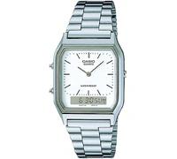 Shein Reloj de pulsera CASIO Collection - AQ-230A-7DMQYES correa color: Gris plata Dial Blanco Unisex