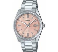 Shein Reloj de pulsera CASIO Collection - MTP-1302PE-4AVEF correa color: Gris plata Dial Rojo salmón Hombre