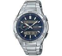 Shein Reloj de pulsera CASIO Wave-Ceptor - WVA-M650D-2AER correa color: Gris plata Dial Azul noche Unisex
