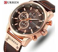 Shein Reloj de pulsera de moda para hombre CURREN, cronógrafo, función de fecha automática, de marca de lujo, resistente al agua, original, correa, deporte,