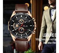 Shein Reloj deportivo para hombres Va Va Voom con correa, movimiento de cuarzo, moda casual, calendario, resistente al agua para aventuras, como regalo del