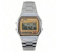 Shein Reloj digital deportivo de moda para hombre/mujer A168WA-1, reloj cuadrado con correa de acero inoxidable estilo retro, calendario, alarma y cronómetr
