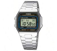Shein Reloj digital deportivo de moda para hombre/mujer A168WA-1, reloj cuadrado con correa de acero inoxidable retro, calendario, alarma y cronómetro, resi