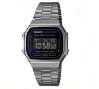 Shein Reloj digital deportivo de moda para hombre/mujer A168WA-1, reloj cuadrado con correa de acero inoxidable estilo retro, calendario, alarma y cronómetr