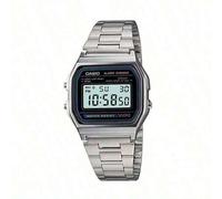 Shein Reloj digital deportivo de moda para hombre/mujer A168WA-1, reloj cuadrado con correa de acero inoxidable estilo retro, calendario, alarma y cronómetr
