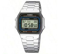 Shein Reloj digital deportivo de moda para hombre/mujer A168WA-1, reloj cuadrado con correa de acero inoxidable retro, calendario, alarma y cronómetro, resi