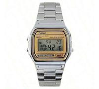 Shein Reloj digital deportivo de moda para hombre/mujer A168WA-1, reloj cuadrado con correa de acero inoxidable estilo retro, calendario, alarma y cronómetr