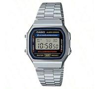 Shein Reloj digital deportivo de moda para hombre/mujer A168WA-1, reloj cuadrado con correa de acero inoxidable retro, calendario, alarma y cronómetro, resi