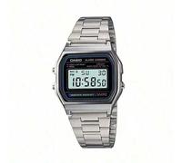 Shein Reloj digital deportivo de moda para hombre/mujer A168WA-1, reloj cuadrado con correa de acero inoxidable estilo retro, calendario, alarma y cronómetr