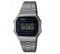 Shein Reloj digital deportivo de moda para hombre/mujer A168WA-1, reloj cuadrado con correa de acero inoxidable estilo retro, calendario, alarma y cronómetr