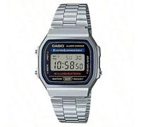 Shein Reloj digital deportivo de moda para hombre/mujer A168WA-1, reloj cuadrado con correa de acero inoxidable estilo retro, calendario, alarma y cronómetr