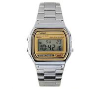 Shein Reloj digital deportivo de moda para hombres/mujeres A158WEA-9, reloj con esfera cuadrada de acero inoxidable retro, calendario, alarma y cronómetro,