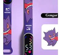 Shein Reloj electrónico con correa de Pokémon LED, nuevo y lindo, reloj digital estilo pulsera impermeable de Pikachu para niños y niñas, regalo de cumpleañ