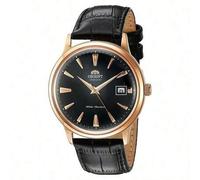 Shein Reloj mecánico automático para hombre de 2da generación Bambino Versión 3 Classic, esfera negra, correa negro, estilo de negocios minimalista adecuado