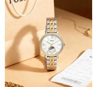 Shein Reloj multifunción de acero inoxidable bicolor con sol y luna Jacqueline ES5166