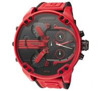 Shein Reloj multifunción DIESEL Mr. Daddy 2.0 para hombres - Correa de silicona roja, esfera negra | Reloj deportivo multifunción con característica imperme