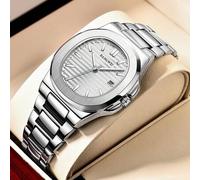 Shein Reloj Para Hombres Lige De Marca Superior Relojes De Acero Inoxidable Para Hombres Deportes Fecha Relojes De Cuarzo A Prueba De Agua Men Cronógrafo