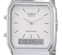 Shein Reloj Retro Vintage Plateado Digital Original Casio AQ-230A-7D Nuevo