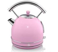 Shein Retro Hervidor Agua Eléctrico, 1,8 L, ✅Envíos 24/48h ✅ Resistencia Oculta Acero Inoxidable, Inalámbrico, Vintage, Swan, SK14630PNEU, Rosa