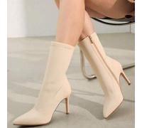 Shein REVREAL Botines tipo calcetín para mujer con puntera puntiaguda y tacón de aguja - Botines elásticos elegantes para uso formal e informal
