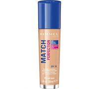 Shein Rimmel London Match Perfection Base líquida de larga duración, Fórmula hidratante con tecnología Smart Tone y fórmula SPF 20, Tono 081 Feria Marfil, 3
