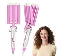 Shein Rizador de cabello CRASTS, Tenacilla con ajuste de temperatura, Plancha de cabello, Color rosa, Estilizador de cabello HC-048, Adecuado para peinado p