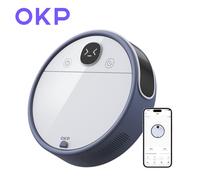Shein Robot aspirador OKP C5 de 3500 Pa con cámara, transmisión de imágenes en tiempo real para mascotas, control por app, autonomía de 220 min, franja deli