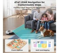 Shein Robot aspirador y fregador Lefant M330S, mapeo inteligente LiDAR, evitación de obstáculos de 190°, depósito de polvo visible de 450 ml, detección de a