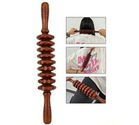 Shein Rodillo de masaje de madera portátil, masajeador manual unisex para yoga y pilates, herramienta de relajación corporal para cintura, hombros, cuello,