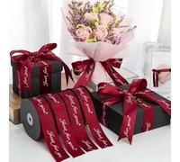 Shein Rollo de cintas de satén de 1 pulgada de ancho, 11/50 yardas, con impresión "Just For You" - Cinta de tela para artesanía, boda, cumpleaños, San Valen
