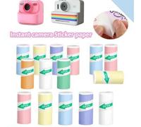 Shein Rollo de papel térmico colorido de 57mm para cámaras instantáneas, impresoras Mini - Papel adhesivo para etiquetas para PeriPage, PAPERANG, Poooli, fo