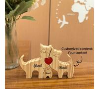 Shein Rompecabezas de madera personalizado para decoración del hogar con 2-6 nombres de miembros de la familia con combinaciones de gatos lindos, regalo per