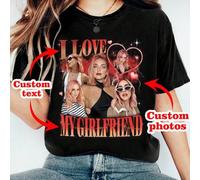 Shein Ropa, Camiseta con Foto Personalizada, Regalo. Impresión de Celebridad y Rostro, Regalo del Día de San Valentín para Ella. Casual, Regalo Único de Ver
