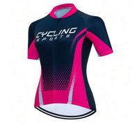 Shein Ropa de ciclismo para mujer, camiseta de jersey de ciclismo de manga corta para carreras de verano, camiseta de bicicleta de montaña
