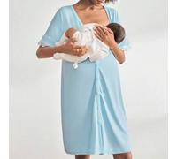 Shein Ropa de dormir de maternidad - Camisón de 3 piezas de manga corta (con adorno de encaje)