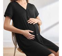 Shein Ropa de dormir de maternidad - Vestido de manga 3/4 (Acanalado)