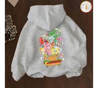 Shein Ropa infantil de otoño e invierno, estampados de Bob Esponja, Patricio Estrella, Calamardo y Don Cangrejo, sudaderas para niño/niña, camisetas de algo