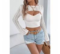 Shein Ropa interior para el Oktoberfest de Múnich 2025, traje Dingdong blanco, informal, de manga larga, de punto, chaleco pequeño, chaqueta, ropa de mujer,
