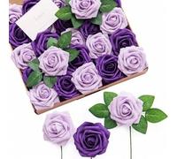 Shein Rosas artificiales, 7/12/17/22/27 piezas Rosas de espuma de tacto real para ramos DIY, bodas, fiestas, baby shower, decoraciones de hogar, San ValentÃ