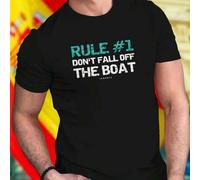 Shein RULE number 1 DO NOT FALL OFF THE BOAT Camiseta hombre moda verano cómoda casual inspiración marinera estilo deportivo regalo original oferta especial