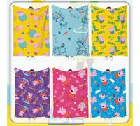 Shein Sábanas y manta gruesa y cálida con diseño de Peppa Pig, la cerdita de dibujos animados. Tómate un descanso con esta manta de apariencia de anime de a